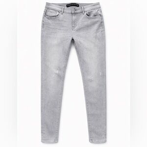 Express Light Gray Ankle Crop Skinny Jeans